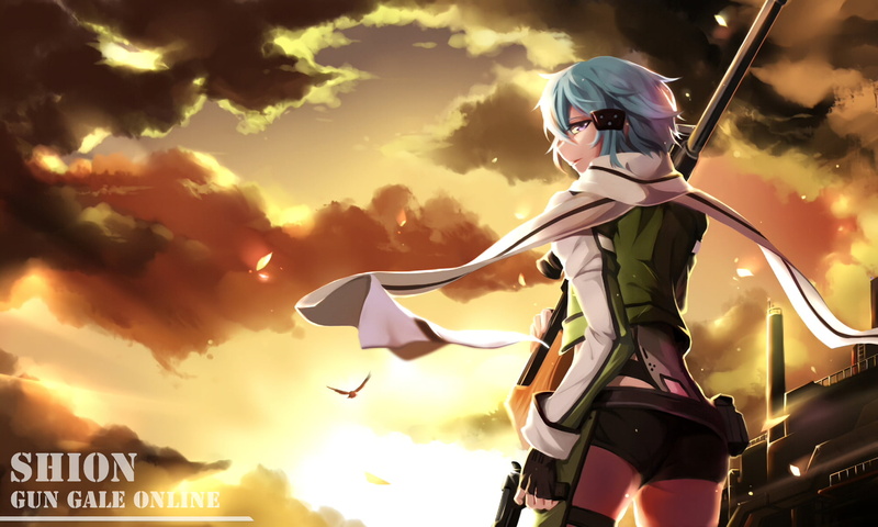cloud - sky, low angle view, men, Sinon (Sword Art Online), sport, sunset, extreme sports, real people, sunlight, Sword Art Online, 1080P, mode of transportation