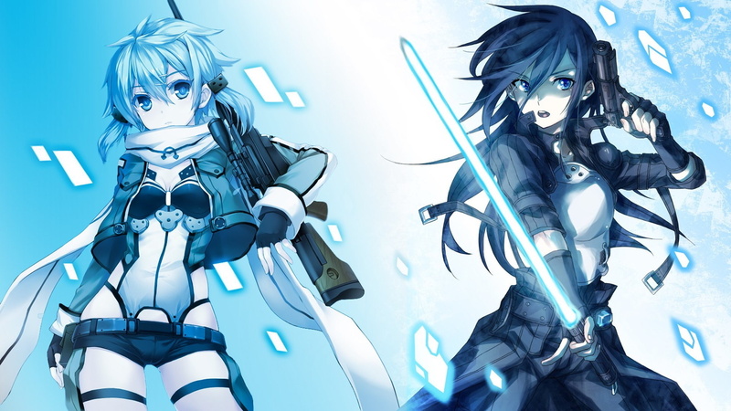 GGO, Art, Gun, Kirito, Sinon, Sword, 1080P, Gun Gale Online, Sword Art Online, Anime