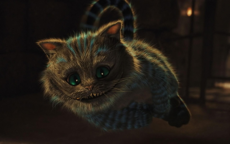 smile, kitty, fantast, feline, cheshire, cat, alice and wonderland, animals, funny, story, 1080P, stripes