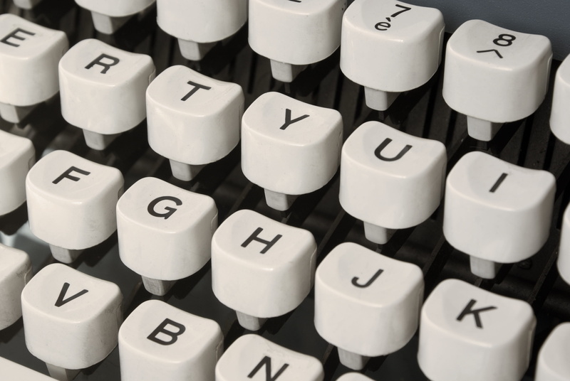 office, close-up, retro styled, high angle view, old, typewriter, writing, author, typing, machine, technology, still life, computer keyboard, connection