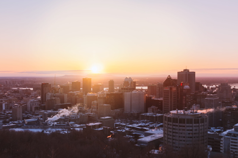 golden, cityscape, sun, sunlight, montreal, nature, sunrise, skyscraper, outdoors, modern, built structure, skyline, city life, high angle view, sky, sunset