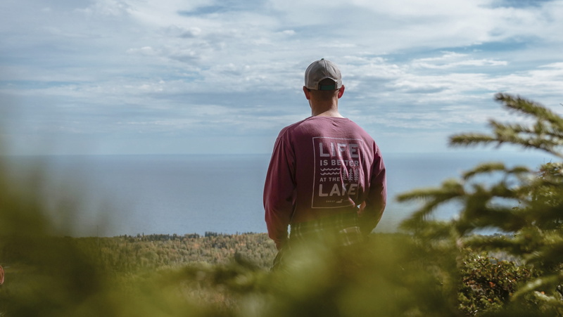 trees, one person, duluth, grass, lifestyle, inspiration, sky, lifestyles, rear view, outdoors, fall colors, explore, carlton peak, fall, water, beauty in nature