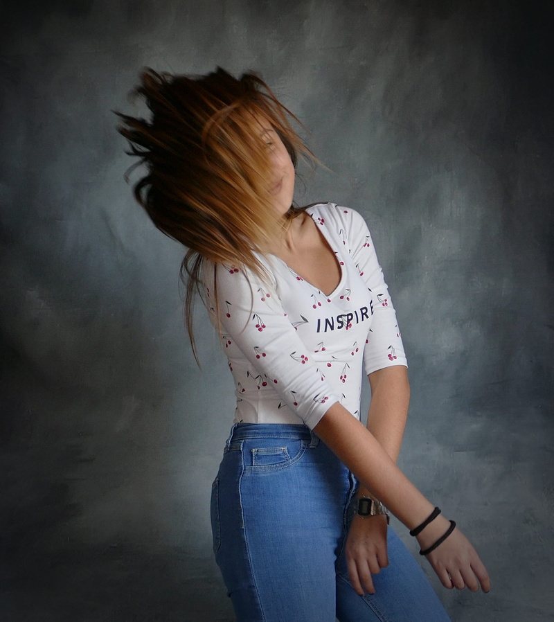 hairstyle, inspire, adult, woman, standing, three quarter length, face, portrait, women, depression - sadness, hair in face, teenager, indoors, casual clothing