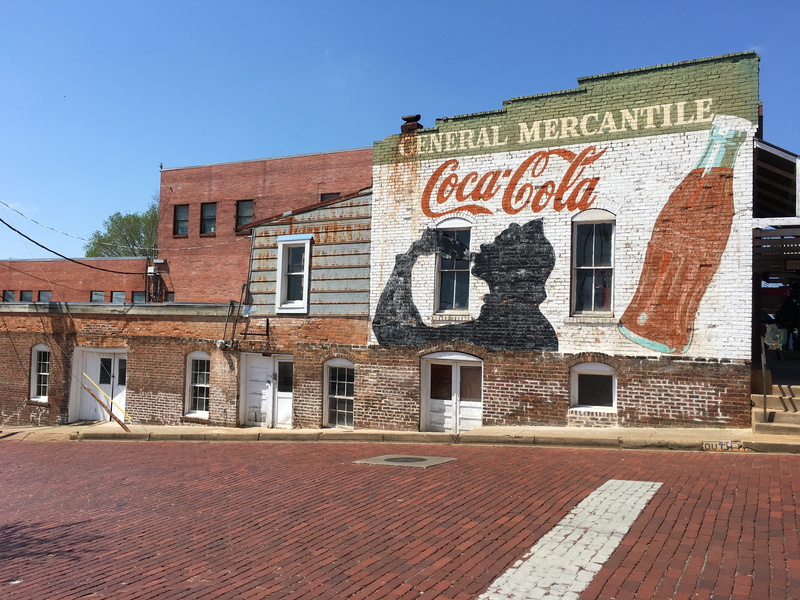 street, sunny, brick, building, history, day, texas, weathered, city, nature, blue, sky, 4K, text, nacogdoches, outdoors, coke cola, paved, building exterior
