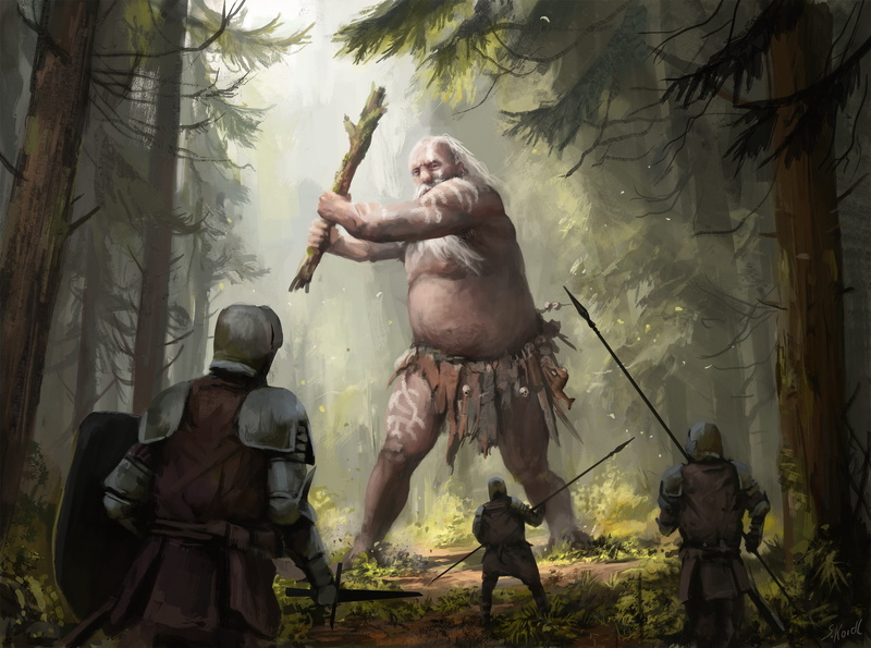 Fantasy, 1080P, Forest, Lance, Monster, Giant, Warrior, Knight