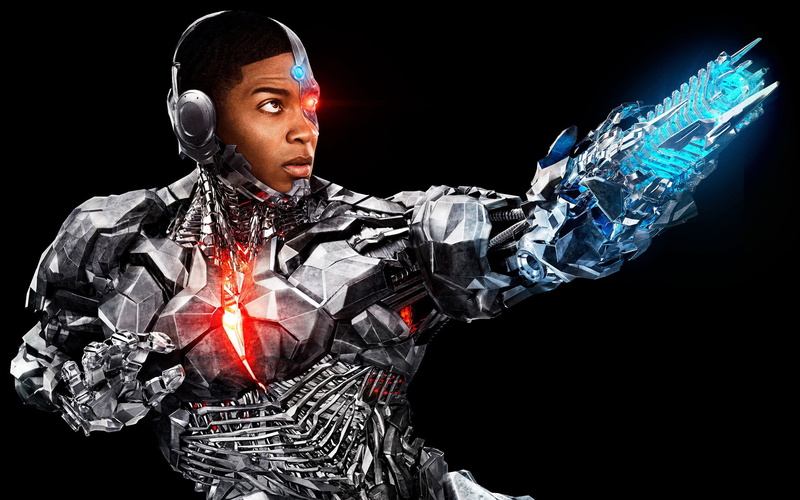 costume, Justice League, poster, comic, Ray Fisher, 2K, Cyborg, black background, DC Comics, fiction
