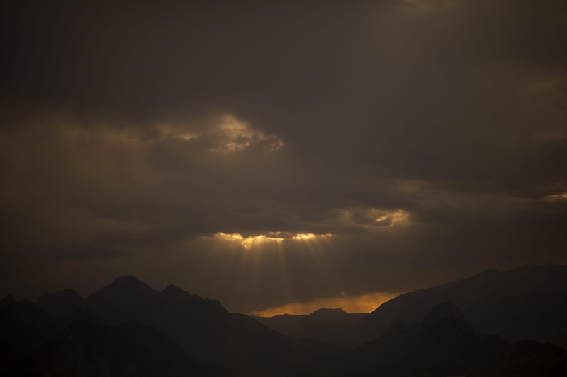 outdoor, light, high, mountain range, yellow, background, ominous, colorful, mountain, majestic, cloud, awe, environmental, idyllic, romantic, scenics - nature