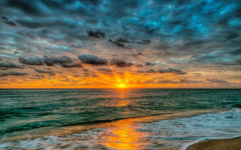 sky, water, idyllic, horizon, cloud - sky, pictures background nature 1920x1200, no people, sunset, 1080P, beauty in nature, dramatic sky, outdoors, tranquil scene