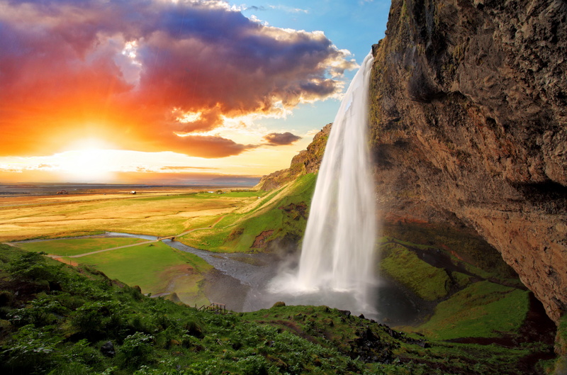 HD, trees, 4K, Seljalandsfoss, Waterfalls, Iceland, surround, 4K