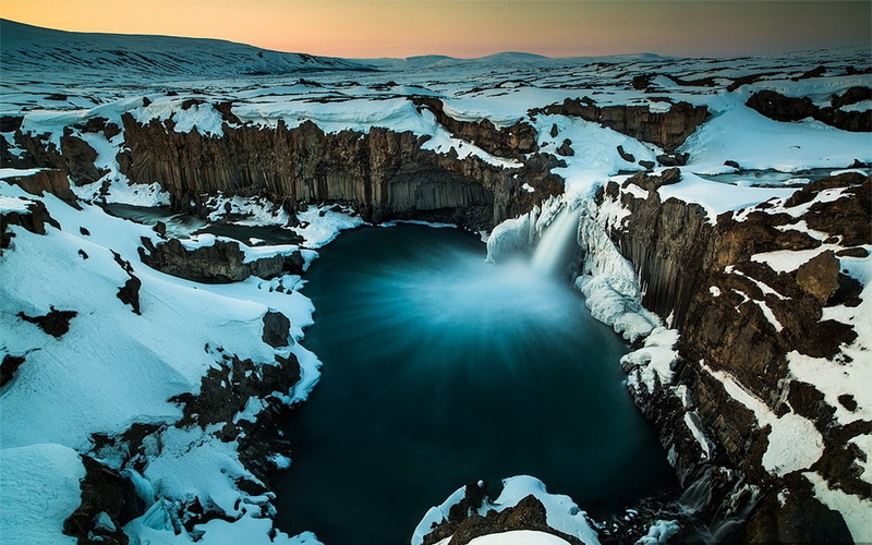 hills, non-urban scene, 480P, mountain, winter, Iceland, mountain peak, outdoors, sun, environment, nature, scenics - nature, snow, no people, water, tranquil scene