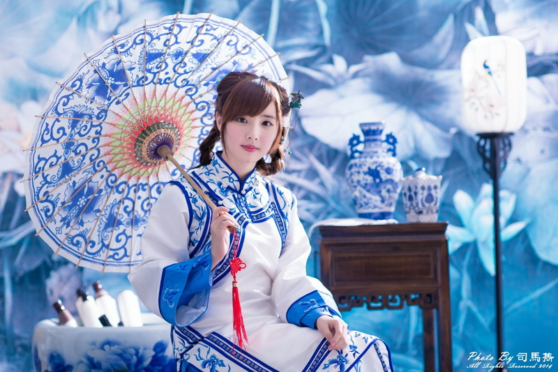 Vase, Traditional Costume, Model, Girl, 1080P, Asian, Models, Lantern, Umbrella, Taiwanese, Yu Chen Zheng