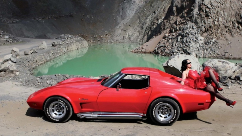 version, lake, another, summer, woman, mountain, corvette, cars, 1080P