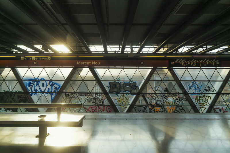 pattern, barcelona, mercat nou, glass - material, nou, no people, shine, windows, text, stadium, window, sunlight, transportation, sun, built structure