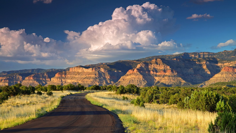 southwest USA, extreme Terrain, outdoors, beauty In Nature, majestic, colorado River, red, red Rocks, blue, uSA, road, direction, cliff, tranquility, scenics