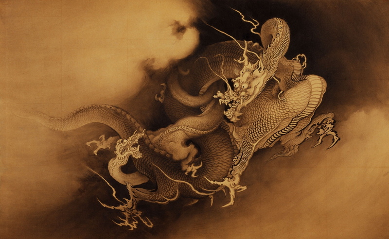Chinese, dragon, painting, wood, artwork, Chinese Dragon, mythology, Asian, 2K, fantasy Art
