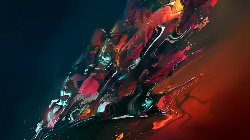 colorful, 2K, digital art, render, abstract, shapes