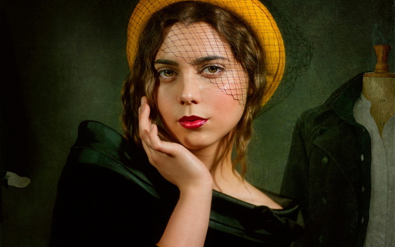 contemplation, lipstick, make-up, body part, headshot, front view, 1080P, indoors, young women, adult, young adult, beautiful woman, human face, looking at camera
