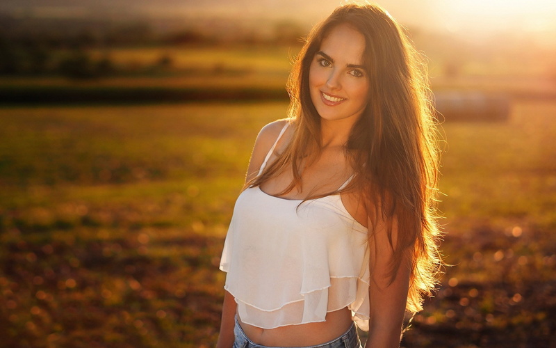 long hair, young adult, one person, focus on foreground, portrait, outdoors, hot girl  hd 1920x1200, 1080P, adult, hair, sunset, looking at camera, women