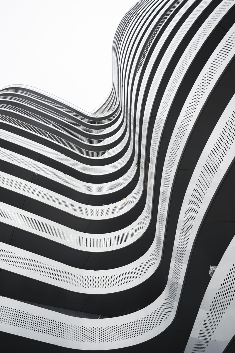 full frame, photo, digital, design, shape, modern, backgrounds, architecture, repetition, gray, metal, nature, bilding, balcony, white, spiral, day, built structure