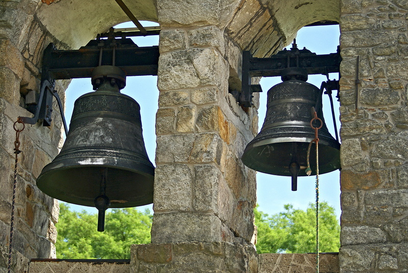 shadows, poland, lighting equipment, two bells, two, bell, old, building exterior, the bell tower, day, history, bells, malopolska, the past, nature, bronze bells