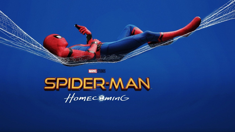 adult, flying, red, clear sky, warning sign, outdoors, Spider-Man: Homecoming, marvel, man, blue, western script, one person, copy space, communication