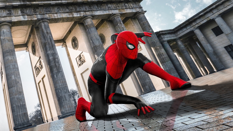 Street, Spider-man far for home, Venice, Trees, Spider-man Return home, Position, Italy, Movie, The film, Tiles, Costume, The sky, 5K