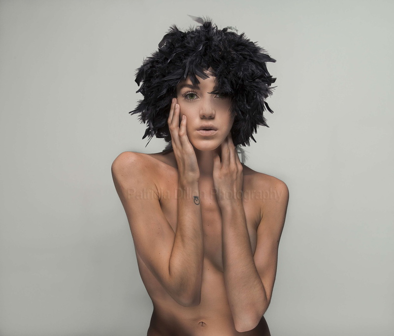 hairstyle, gray, one person, waist up, shirtless, portrait, gray background, young adult, 4K, hair, looking at camera, human body part, studio shot, front view