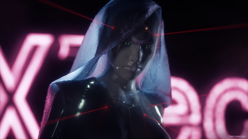 laser, tobylewin.com, cyberpunk, androids, 1080P, futuristic, gun, watermarked