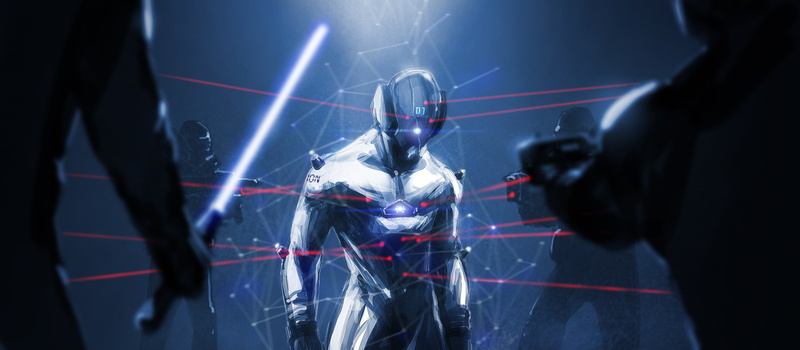 people, dark, costume, hero, surrounded by, helmet, laser sight, 2K, under the gun