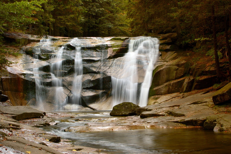 outdoors, river, mountain, rock - Object, freshness, rock, Landscape, Giant  Mountains, waterfall, 2K, forest, flowing Water, beauty In Nature, stream