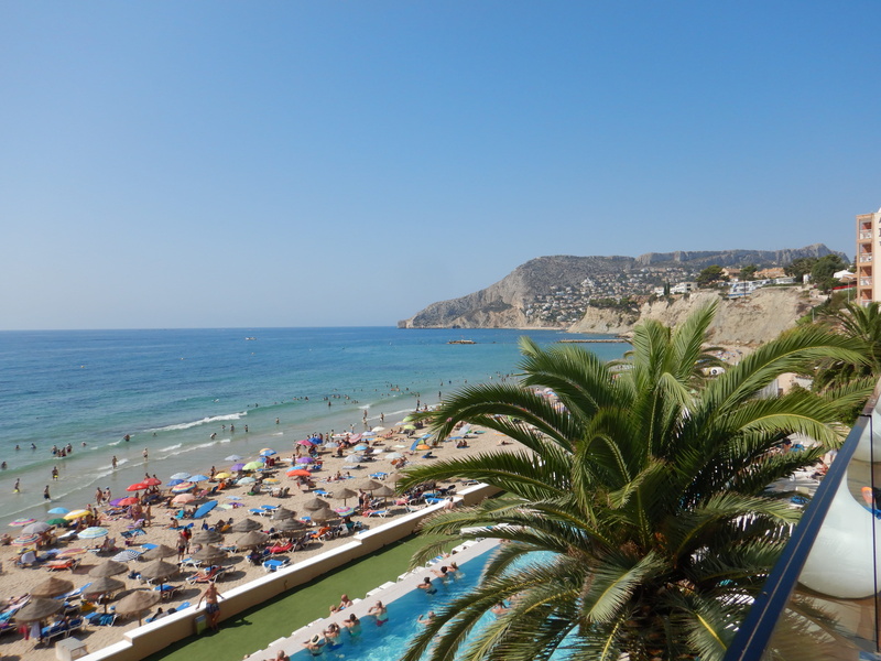 vacation, alicante, horizon over water, beauty in nature, plant, spain, copy space, tropical climate, beach, blue, hotel, tree, water, palm, land, architecture