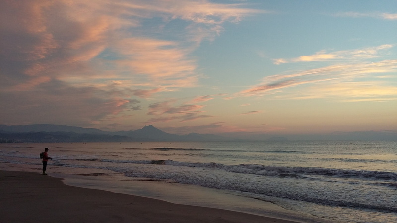 nature, san juan, water, tranquility, panoramic, alicante, standing, horizon over water, sea, cloud - sky, real people, leisure activity, beach, land, summer
