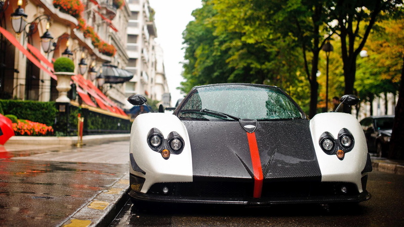 pagani zonda, sports car, 1080P, pagani, cars, zonda, trees, road