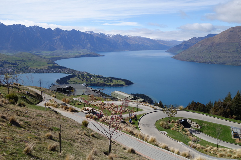 landscape, travel, plant, lake, tranquil scene, sky, nature, 5K, day, scenic, water, scenics - nature, high angle view, skyline, road, summer, tree, lake wakatipu