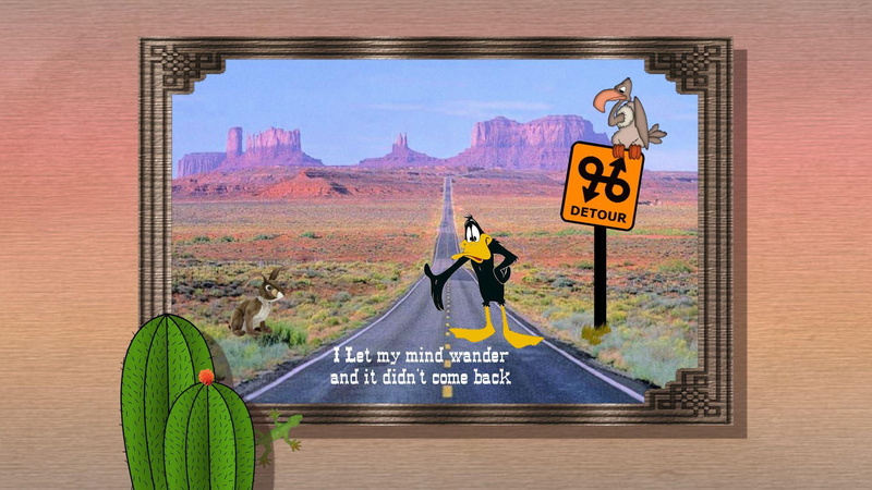 detour, duck, text, desert, 3d and abstract, 1080P, daffy