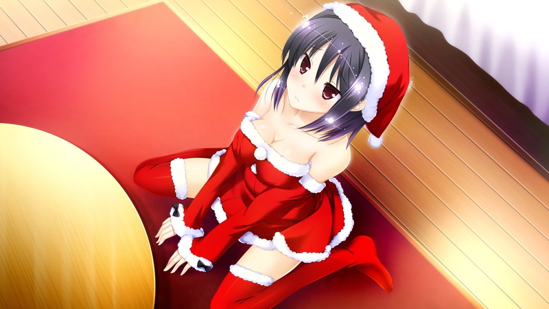 helmet, Otome, 1080P, CG, headwear, indoors, game, people, no, Mitsuki, looking at camera, Rondo, women, costume, christmas, portrait, three quarter length