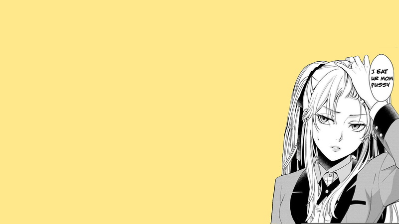 yellow, yellow background, manga, Saotome Meari, 1080P, Kakegurui