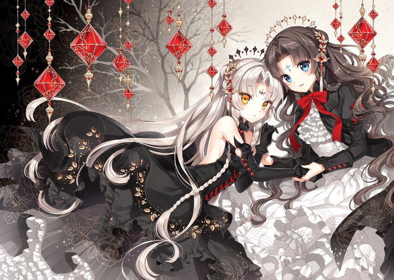 White Hair, 720P, Yellow Eyes, Anime Girls, Original Characters, Nardack, blue eyes
