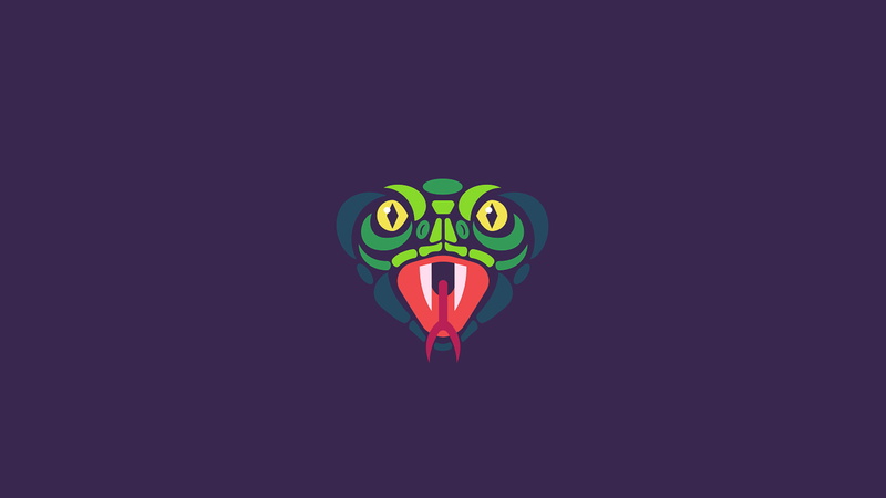 animals, 2K, snake, graphic design