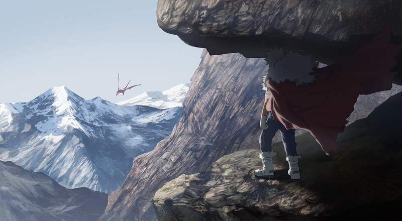 rock, snowcapped mountain, scenics - nature, solid, winter, formation, Anime, cold temperature, mountain range, outdoors, 1080P, mountain peak, beauty in nature