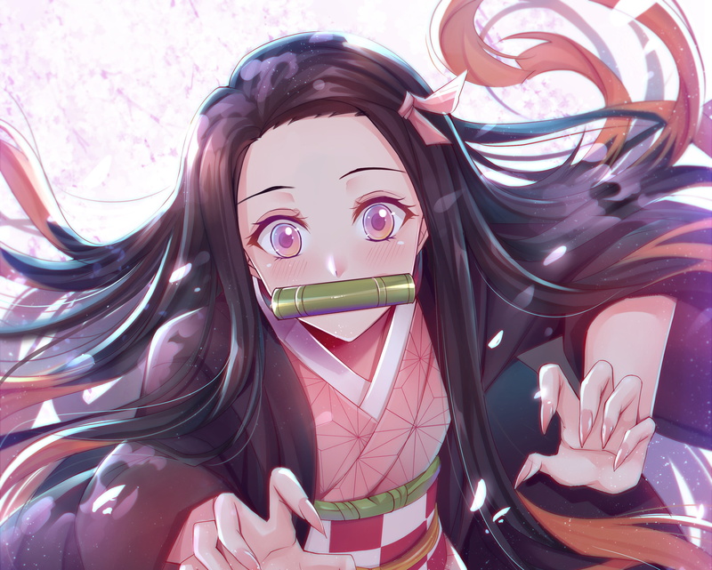 Kamado Nezuko, 2K, anime girls, Kimetsu no Yaiba