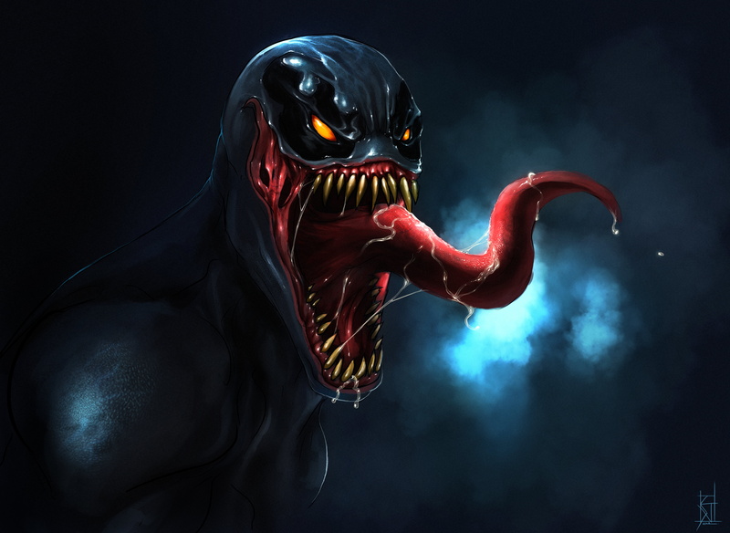 aggression, black background, digital, Comics, clothing, by TheRisingSoul, Marvel, drool, evil, red, waist up, dark, horror, danger, backgrounds, men, people