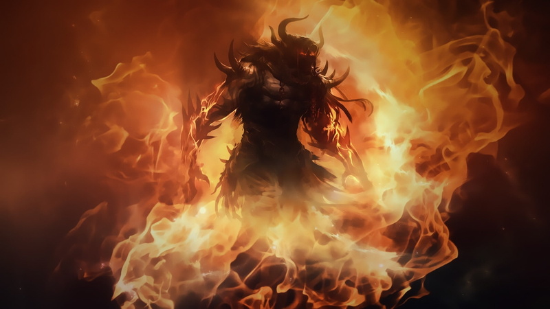 diablo, art, fantasy, horns, artwork, Fire, hd, iii, barbarian, demons, x, 1080P, abstract