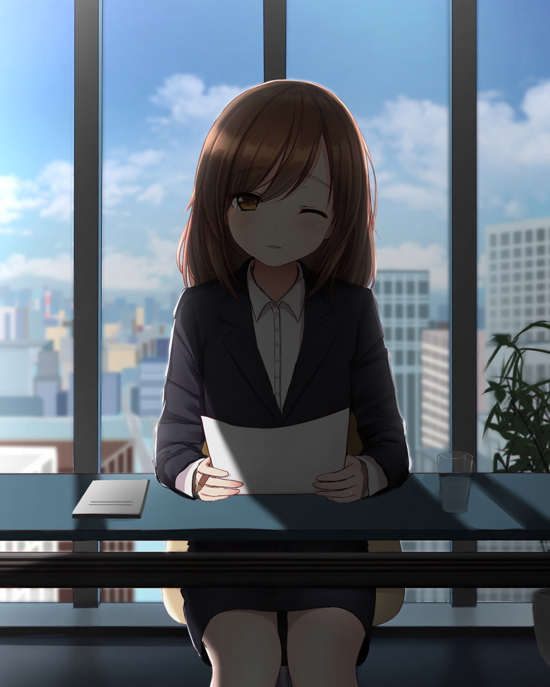 business suit, anime, 2K, anime girls, original characters