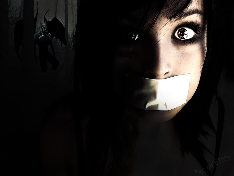 portrait, looking at camera, fear, women, woman, human face, face, dark, one person, 1080P, young adult, indoors, s, Photoshop, emotion, gagged, looking
