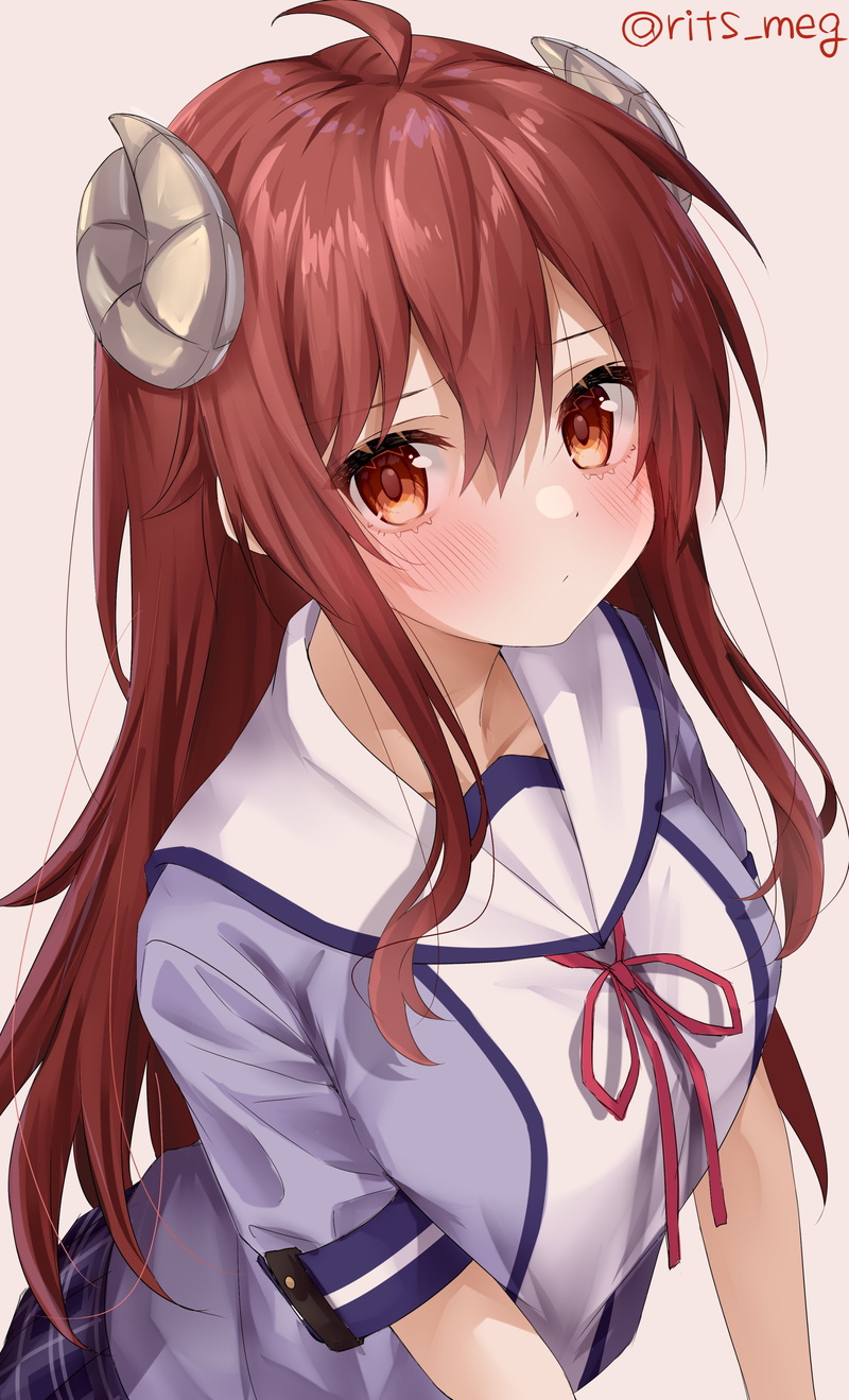 Machikado Mazoku, 4K, school uniform, Rits, Yoshida Yuuko, anime girls