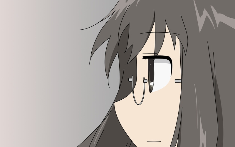 2K, glasses, com, eyes, nichijou, mai, gradient, vector, black, 244964, konachan, hair, close, minakami