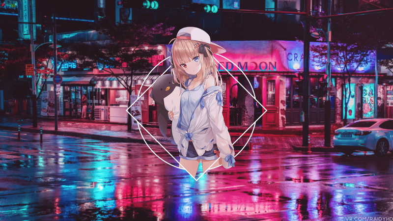 anime girls, anime, heterochromia, 4K, picture-in-picture