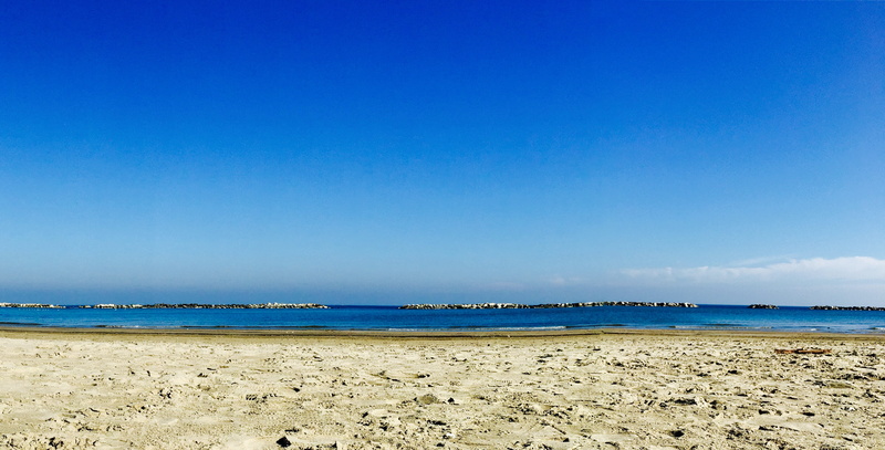 copy space, day, sound, no people, blue, cesena, bay, beach, idyllic, sunny, horizon, via italo svevo, outdoors, cesenatico, scenics - nature, italy, sky