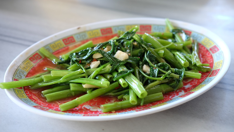 freshness, bowl, vegetarian food, focus on foreground, still life, stir-fried morning glory, bean, vegetable, stir-fried vegetables, arugula, indoors, crockery